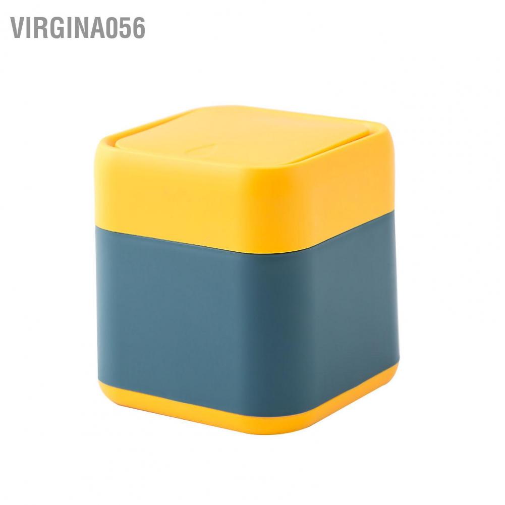 Virgina056 Thùng rác để bàn Có thể thả dễ thương khả năng chống rơi nhỏ di động có nắp tháo rời cho ô tô và nhà