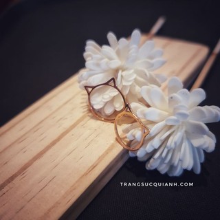 Nhẫn Titan - Nhẫn Titan Tai Mèo Màu Vàng Hồng