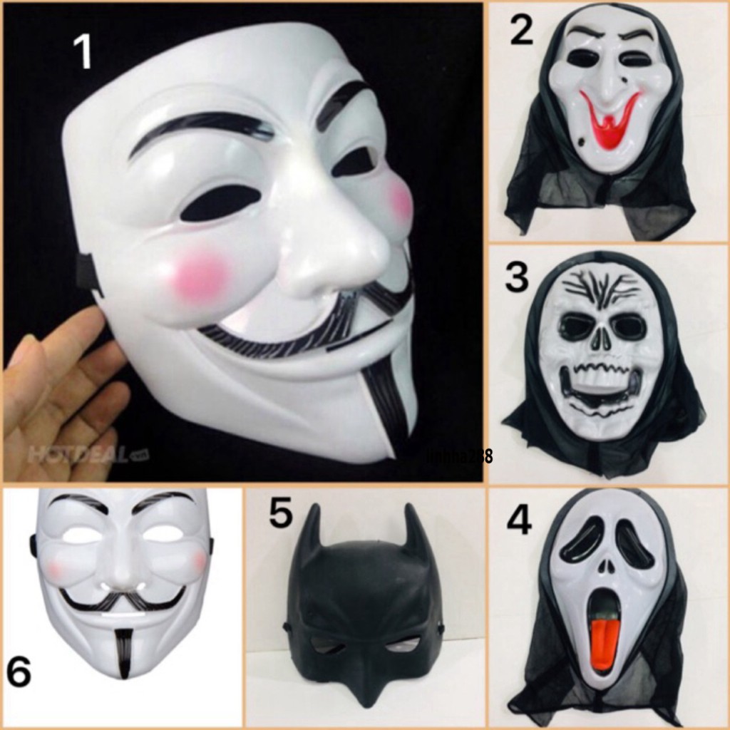 Mặt nạ phù thủy , mặt nạ hacker mặt nạ ngừoi dơi hoá trang halloween cosplay