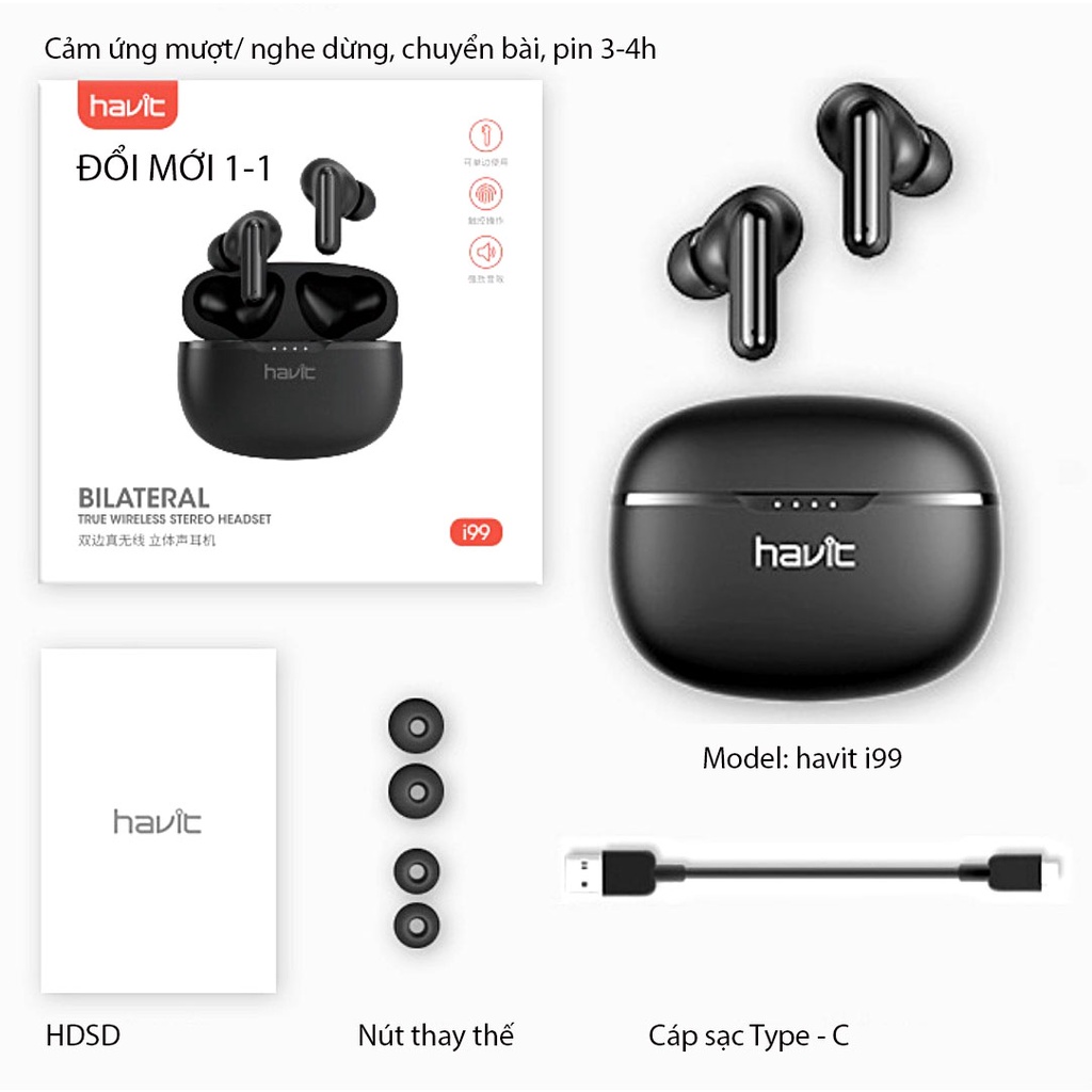Tai nghe bluetooth Havit I99/I98/I108 - HAVIT bản mới
