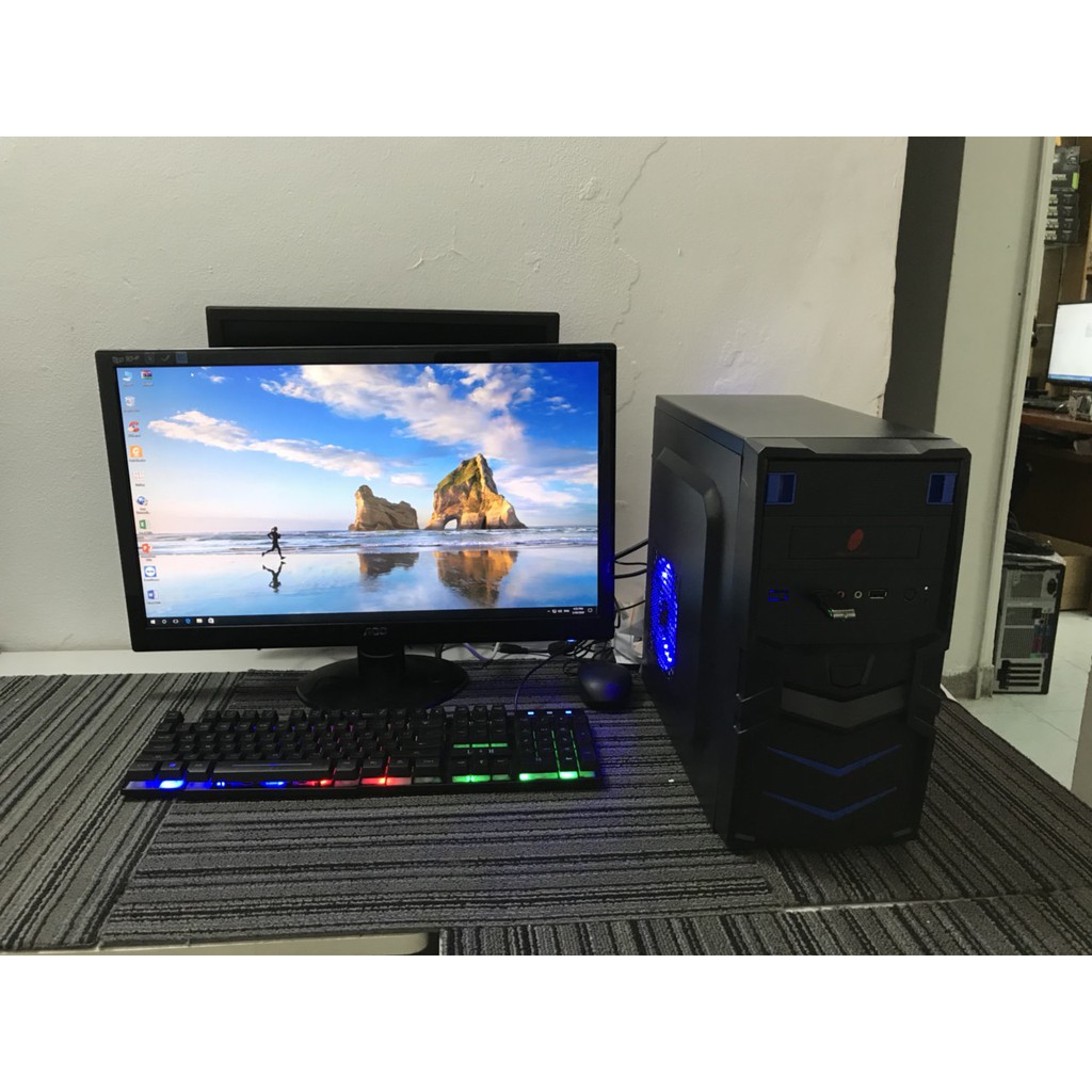 Bộ máy tính để bàn CPU intel core i5 2400, RAM 8GB, SSD 240GB, HDD 1TB. Màn hình DELL 20inch.KM bộ phím chuột văn phòng.