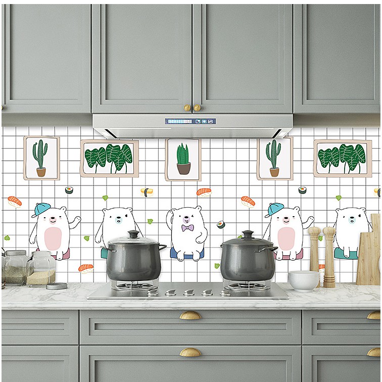 Decal dán bếp trang nhôm THÚ VUI NHỘN khổ rộng 60cm ( giá bán cho 1 mét dài tới )