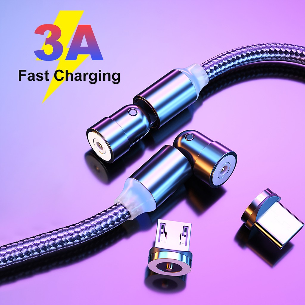 RB-Xoay 540 ° phù hợp với cáp sạc nhanh điện thoại di động Android Micro USB type-c