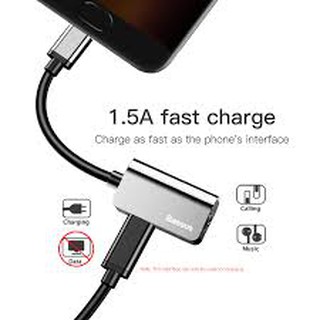 Đầu chuyển Type C sang Audio 3.5mm & Type C Baseus L40 (12cm Type C Male to Type C Female + 3.5mm Female Adapter)