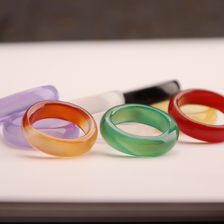 【Murah】Cincin Natural Jade Ring Agate Wanita Lelaki Simple Casual Beautiful Fashion Jewellery Batu Akik Cantik