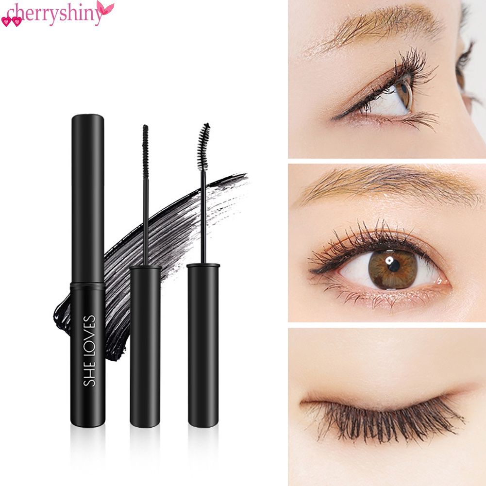 Mascara màu đen tạo kiểu lông mi không thấm nước không nhòe nhanh khô thiết kế vỏ lấp lánh
