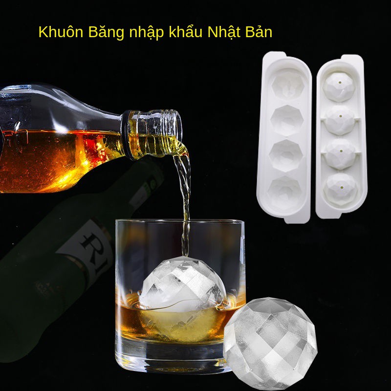 khuôn khúc côn cầu tròn whisky làm đá viên khay hình rượu lớn Hộp đông lạnh gia đình