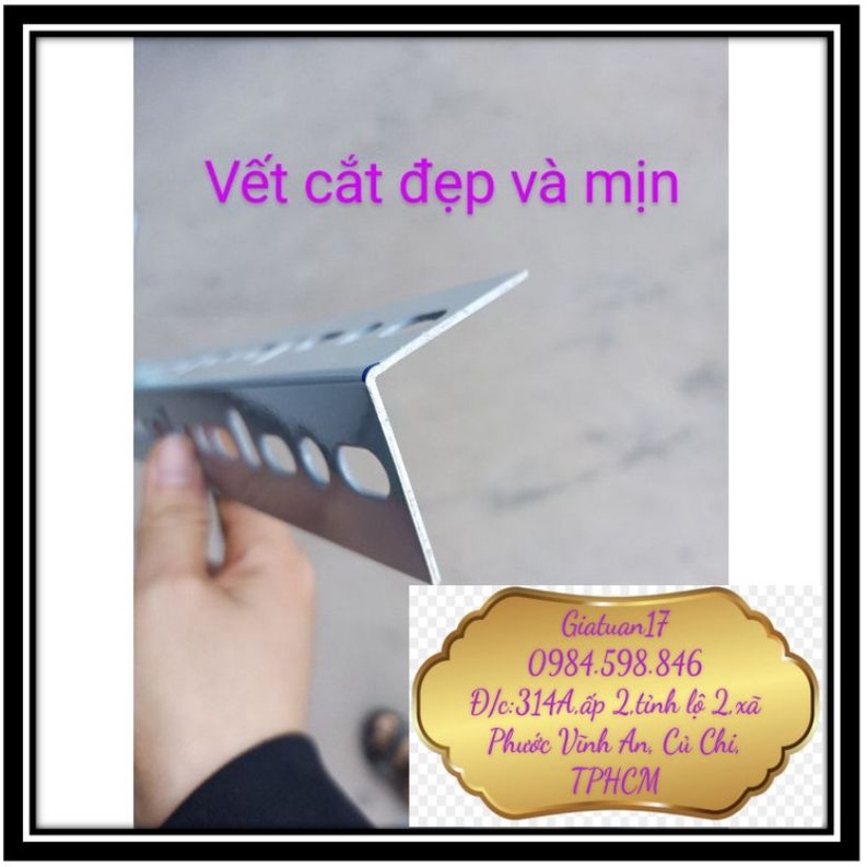 (Dài 80cm) Thanh sắt V lỗ 4x4cm DÀY 1.5MM ĐỦ ( BAO KẸP THƯỚC), sơn tĩnh điện