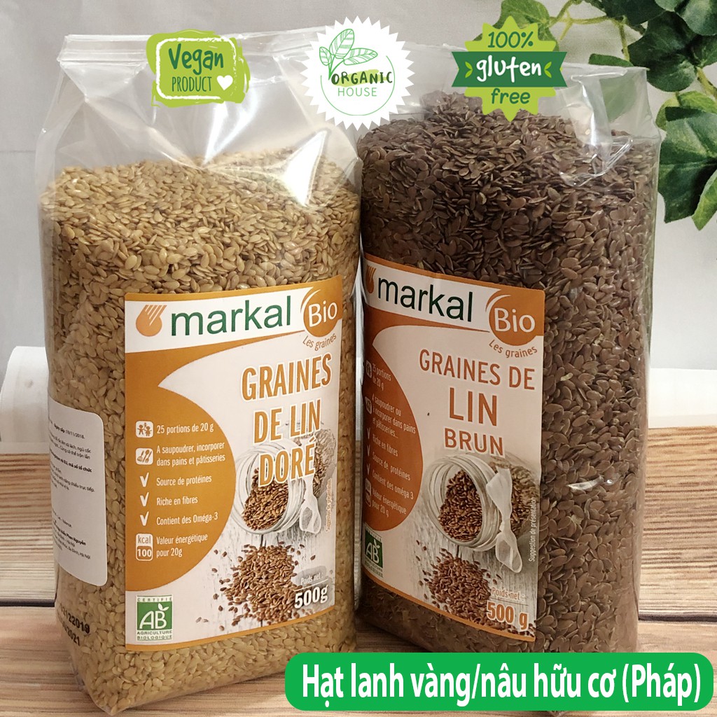 Hạt lanh nâu hoặc vàng hữu cơ Markal/Bio Planet