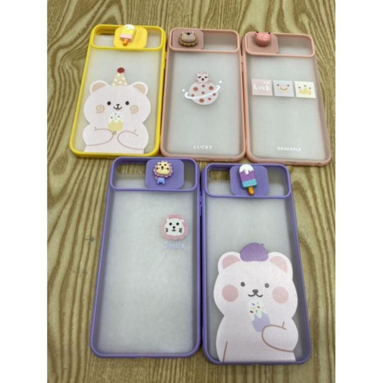 Ốp lưng IPhone 6plus/ 7plus/8plus viền màu nút đậy camera AD_case shop