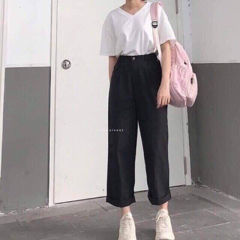 Quần kaki trơn giả cúc