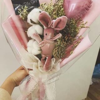 Combo sao tím + đuôi thỏ trắng hồng