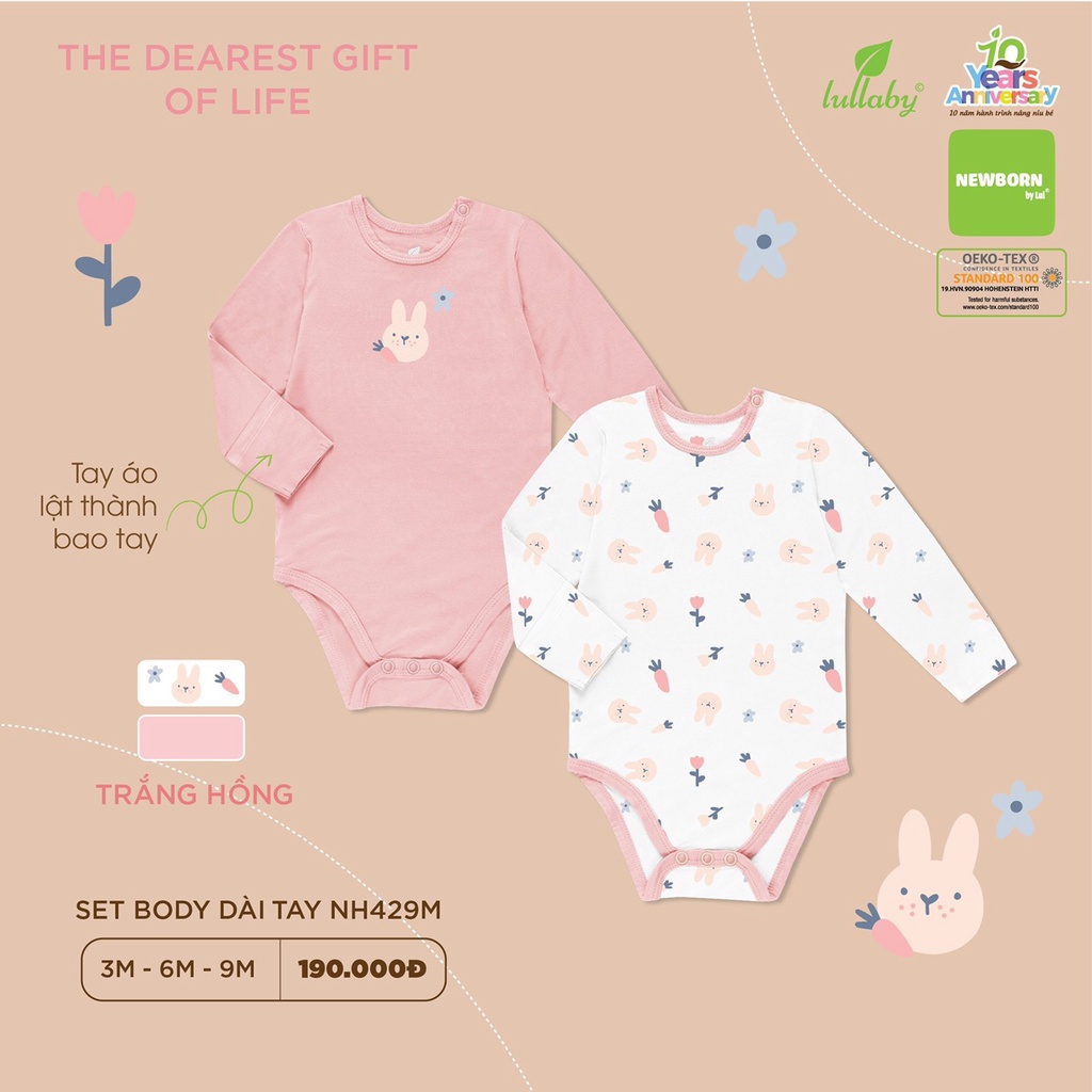 Set 2 body dài tay Lullaby NH339M (Body chip, Bodysuit)