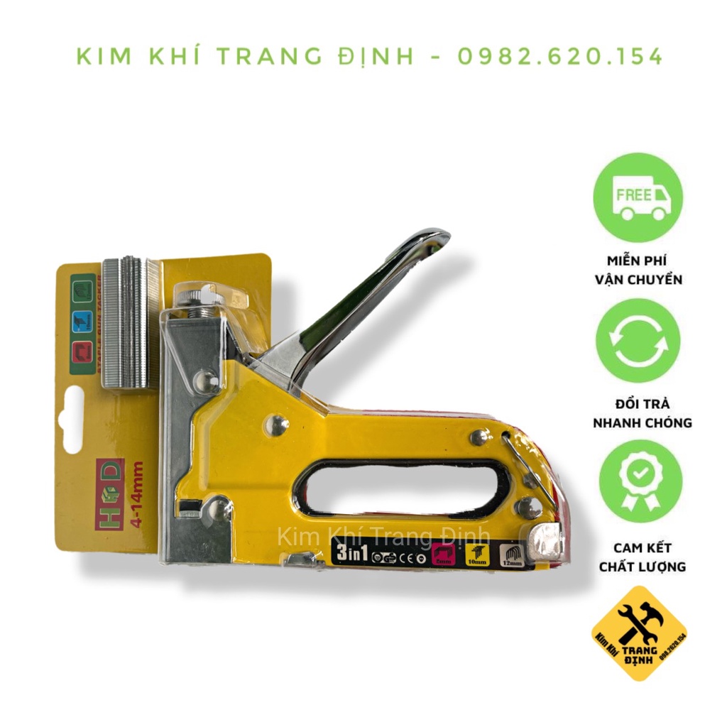 Súng bắn ghim đa năng, Kìm bắn đinh ghim cầm tay 3 trong 1 HD có tăng lực, bấm cả 3 kiểu ghim П U T