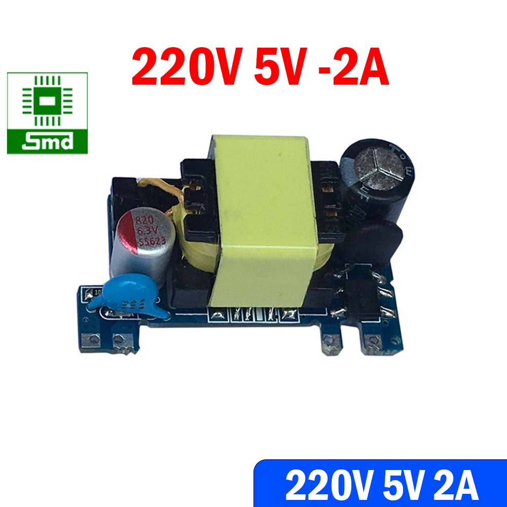 Module nguồn xung mini AC DC 220V 5V 2A 9V 12V 1A 1 hàng chân Mạch nguồn AC tích hợp Chân hàn PCB IOT