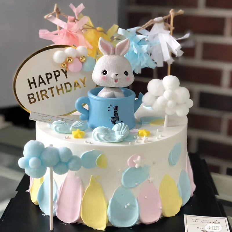 Set 6 Bong Bóng Đất Sét Hình Bánh Kem Trang Trí Tiệc