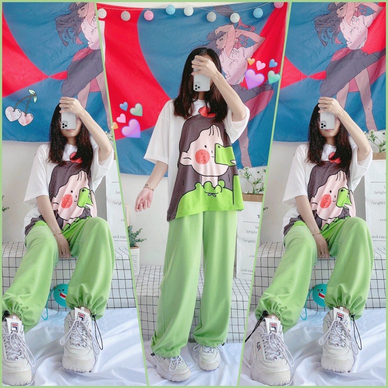 Quần jogger unisex ống rộng bo thun dây rút bigsize / Quần bo gấu rút dây ống mặc 2 kiểu Cullotes và Jogger Ullzang
