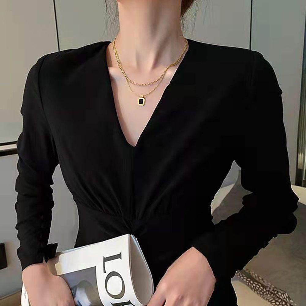 JARRED Vòng Cổ Choker Mặt Khối Lập Phương Phong Cách Hip Hop Đơn Giản Cá Tính Dành Cho Nữ