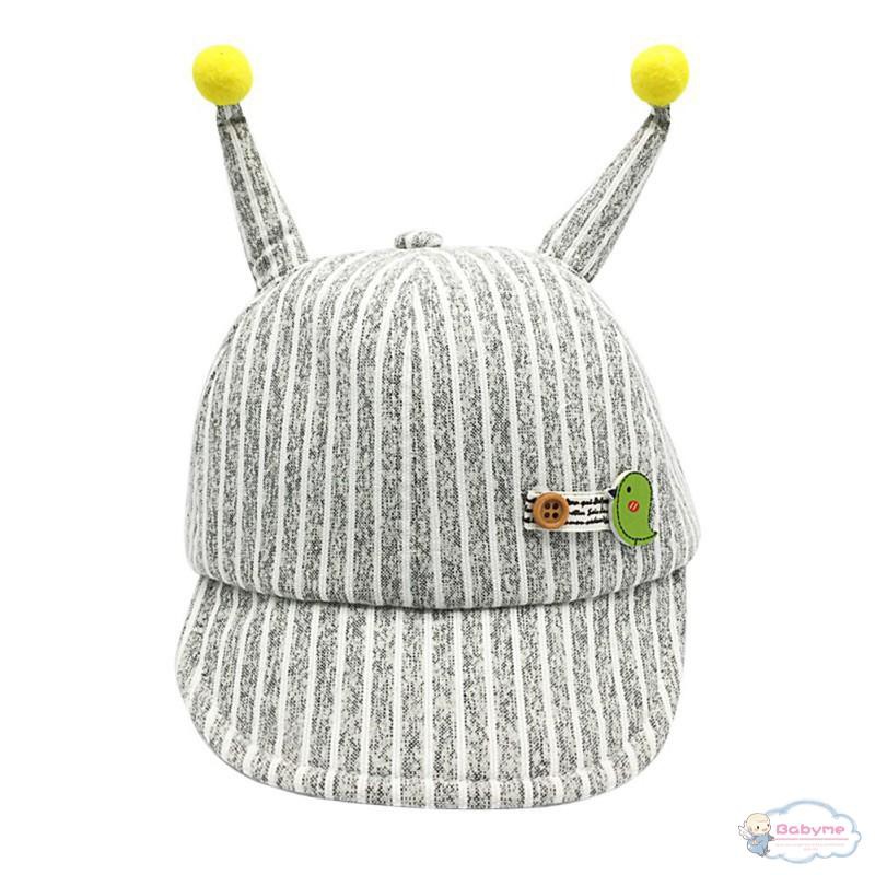 Mũ lưỡi trai kẻ sọc đính đôi tai dễ thương cho bé