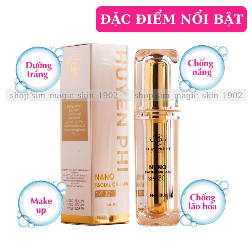 Kem Face Nano Huyền Phi Dưỡng Trắng Căng Bóng Chống Nắng Makeup