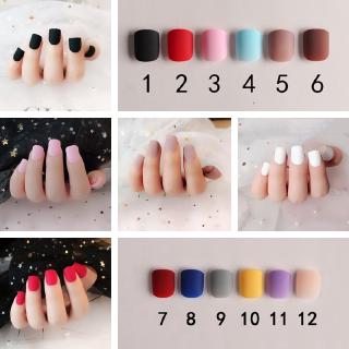 Bộ 24 Móng Tay Giả Màu Trơn Thời Trang