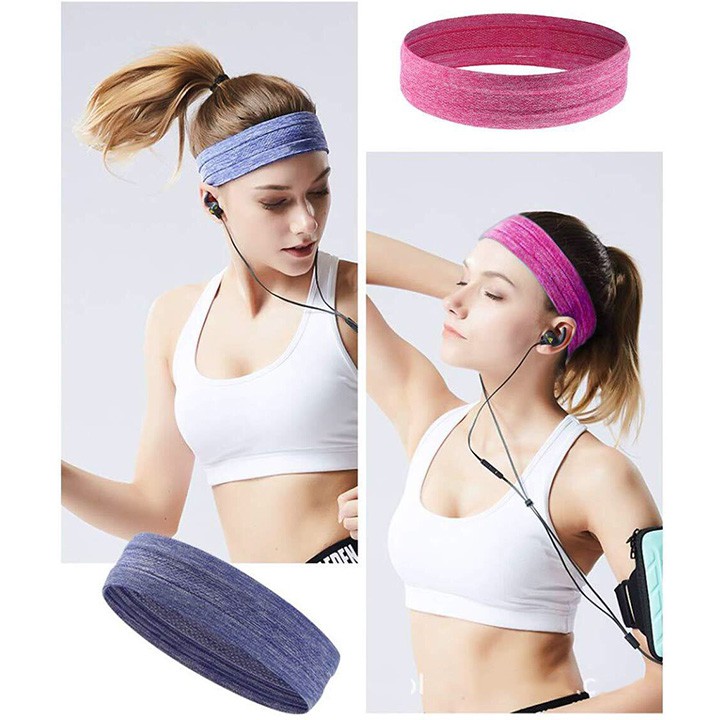 Băng đô thể thao headband cotton đeo trán thấm chặn mồ hôi chống trượt bản 5cm BD1