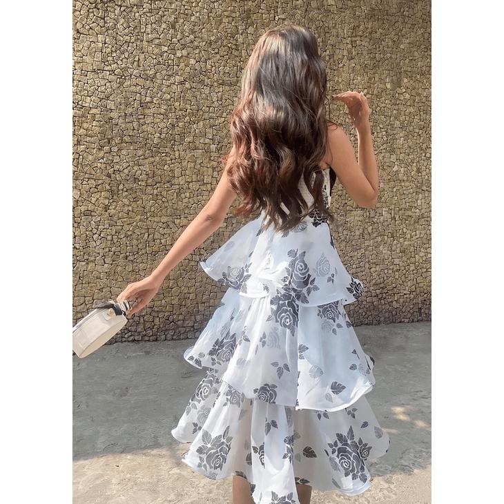 Xả Lỗ Mẫu Mới Đầm Voan Hai Dây Phối TAPTA-- Đủ Size Từ 40-55kg UP