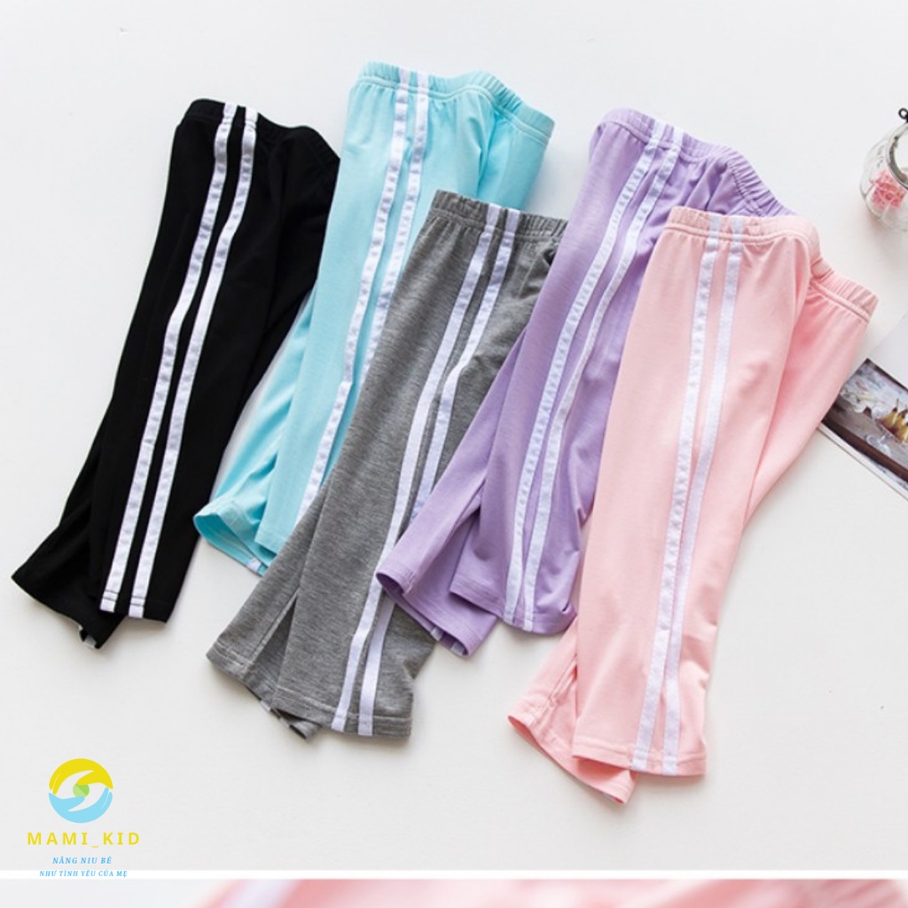 Quần Legging Cho Bé Gái Phối Sọc Thể Thao (Dáng Lửng Qua Gối) 12-45kg Shop mamikid