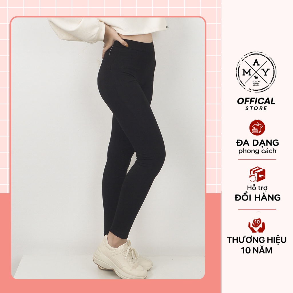 Quần Legging Xuất Hàn MAY.SINCE2011 Thiết Kế Ôm Body Tôn Dáng Chất Liệu Cotton Co Giãn Thoải Mái Bền Màu MAN03-0057