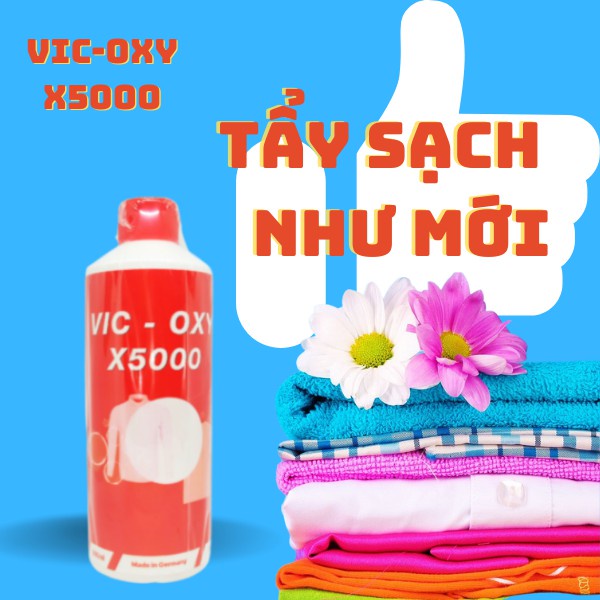 Nước tẩy trắng, tẩy mốc, chất tẩy rửa vết ố quần áo đa năng X5000, Không làm hư hại đến hất vải đến thần kỳ