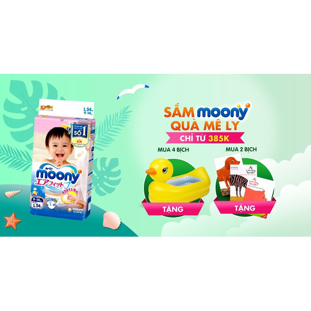 {Tặng phao khi mua 3b} Tã dán/ bỉm quần Moony S84/M64/L54/M58/L44/XL38/NB90