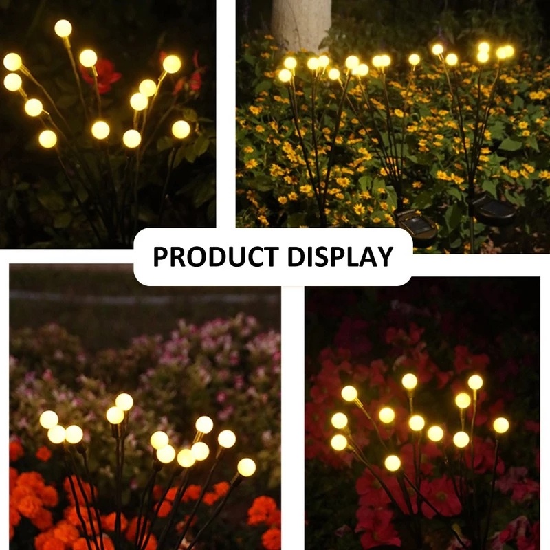 Đèn Led Năng Lượng Mặt Trời Chống Thấm Nước Hình Pháo Hoa Trang Trí Sân Vườn