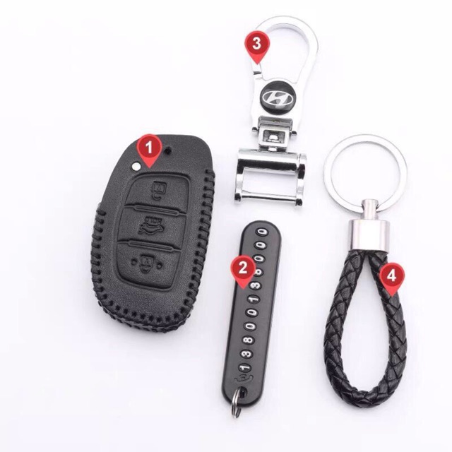 Bao da bọc bảo vệ cho đầu chìa khóa xe hơi Hyundai I10/ Tucson/ Elantra 2020