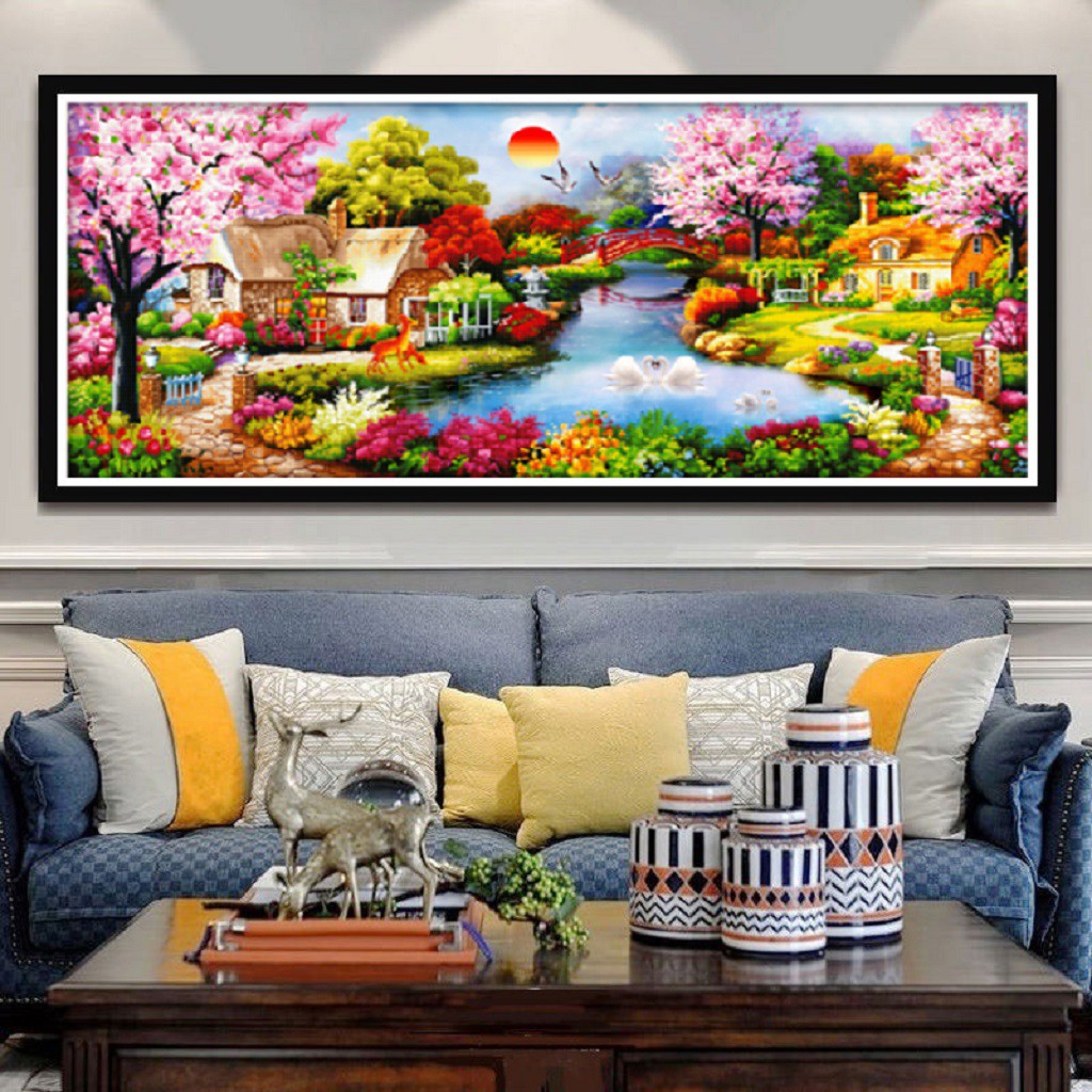 Tranh đính đá Tổ Ấm Hạnh Phúc LV005 KT:160*75cm