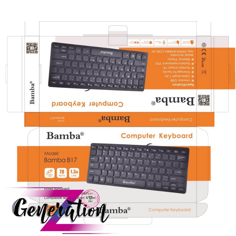 [Mã ELHA22 giảm 5% đơn 300K] Bàn phím máy tính Mini - KEYBOARD MINI BAMBA B17