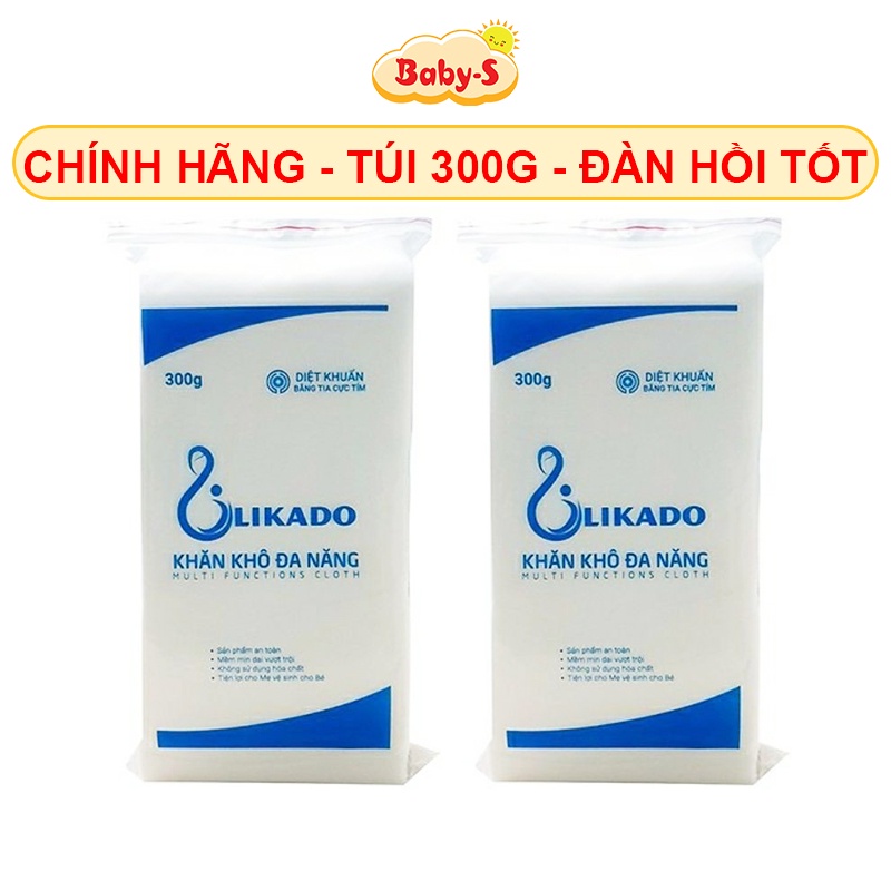 Giấy khô đa năng Likado, Khăn vải khô đa năng 300g mềm mịn không mùi an toàn cho bé sơ sinh (270 tờ) Baby-S – SKH007