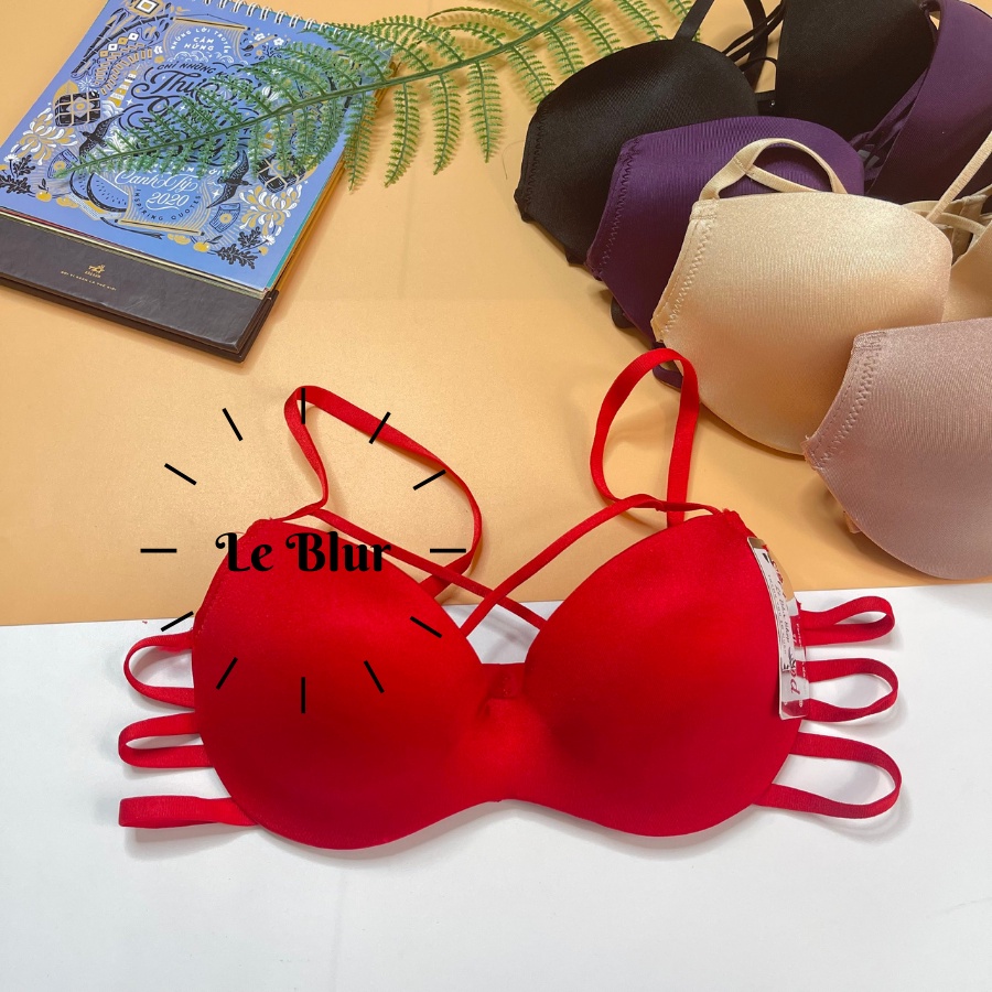 Áo lót độn kép nâng đẩy, dây chéo quyến rũ có gọng mút dày, áo ngực Thái Lan Sisterhood 8218, Leblur