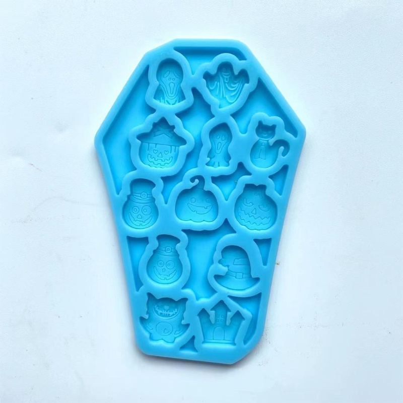 Khuôn Silicone Làm Mặt Trang Sức Hình Quan Tài Halloween