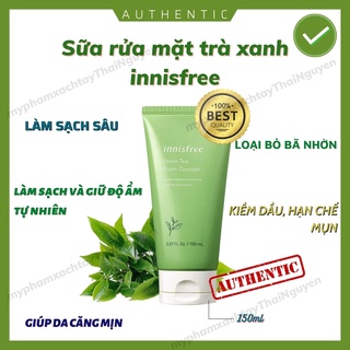 Sữa rửa mặt trà xanh innisfree green tea cleansing foam 150ml chính hãng