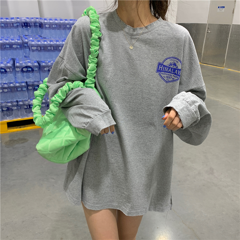 Áo thun dài tay cỡ lớn cá tính theo phong cách Hàn Quốc dành cho nữ