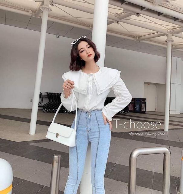 [ Freeship 50k ] Quần jeans gân 2 cúc dãn_397