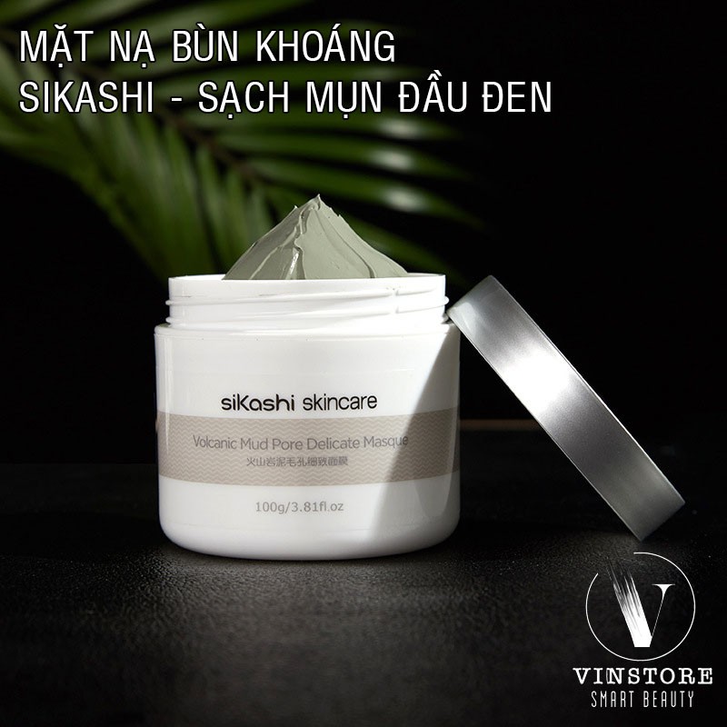 Mặt nạ bùn khoáng Sikashi Sạch Mụn Đầu Đen, mặt nạ bùn non khoáng núi lửa Nguyên Chất