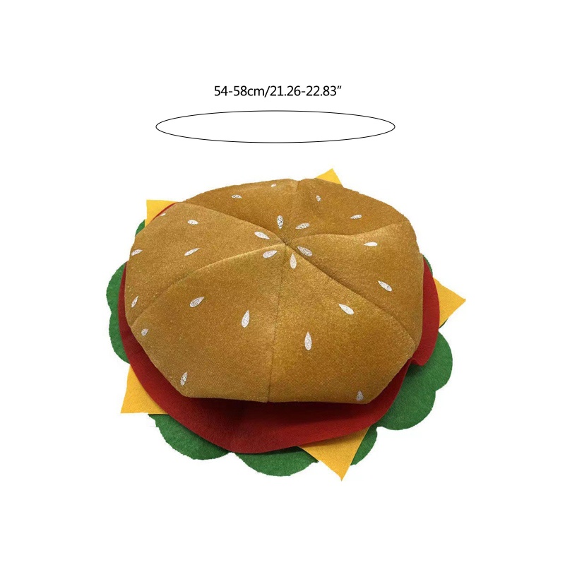 Mũ Đội Biểu Diễn Hình Bánh Burger Hoạt Hình Vui Nhộn