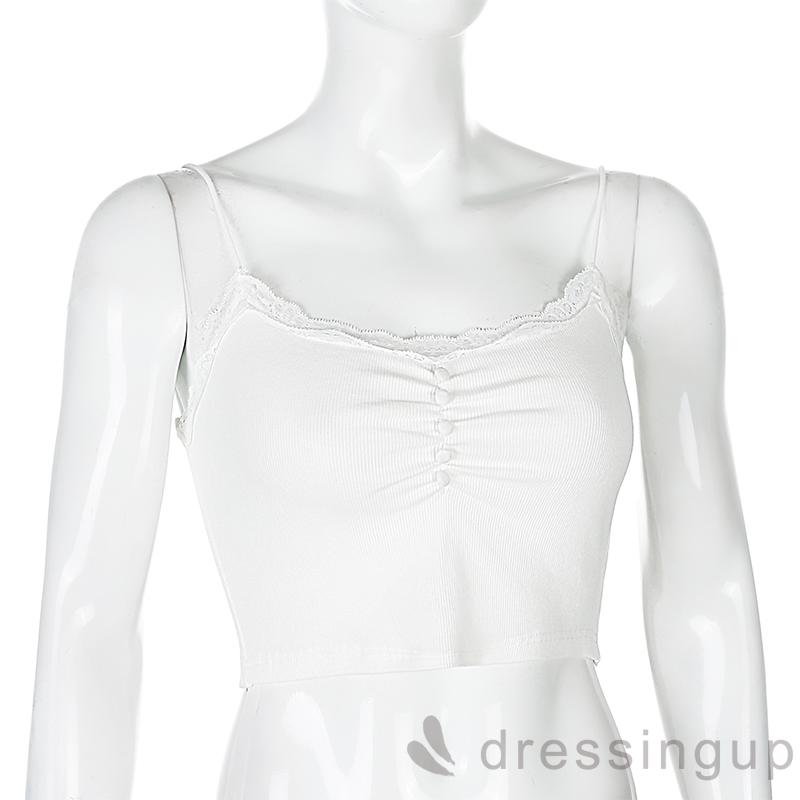 Áo Thun Nữ Tay Ngắn Phối Ren Cổ Chữ V Thời Trang