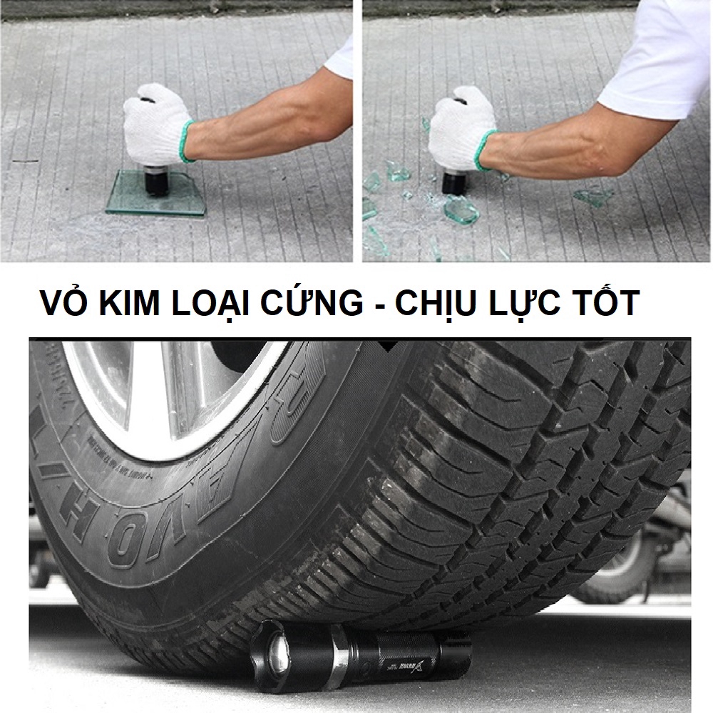 Đèn pin siêu sáng sạc tích điện vỏ kim loại - Chọn mẫu  mã 38004.T102
