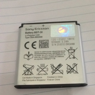 Pin sony bst-38 chính hãng(k770/k858/k850/s500c/s500i/t650/t658/ư580,w707