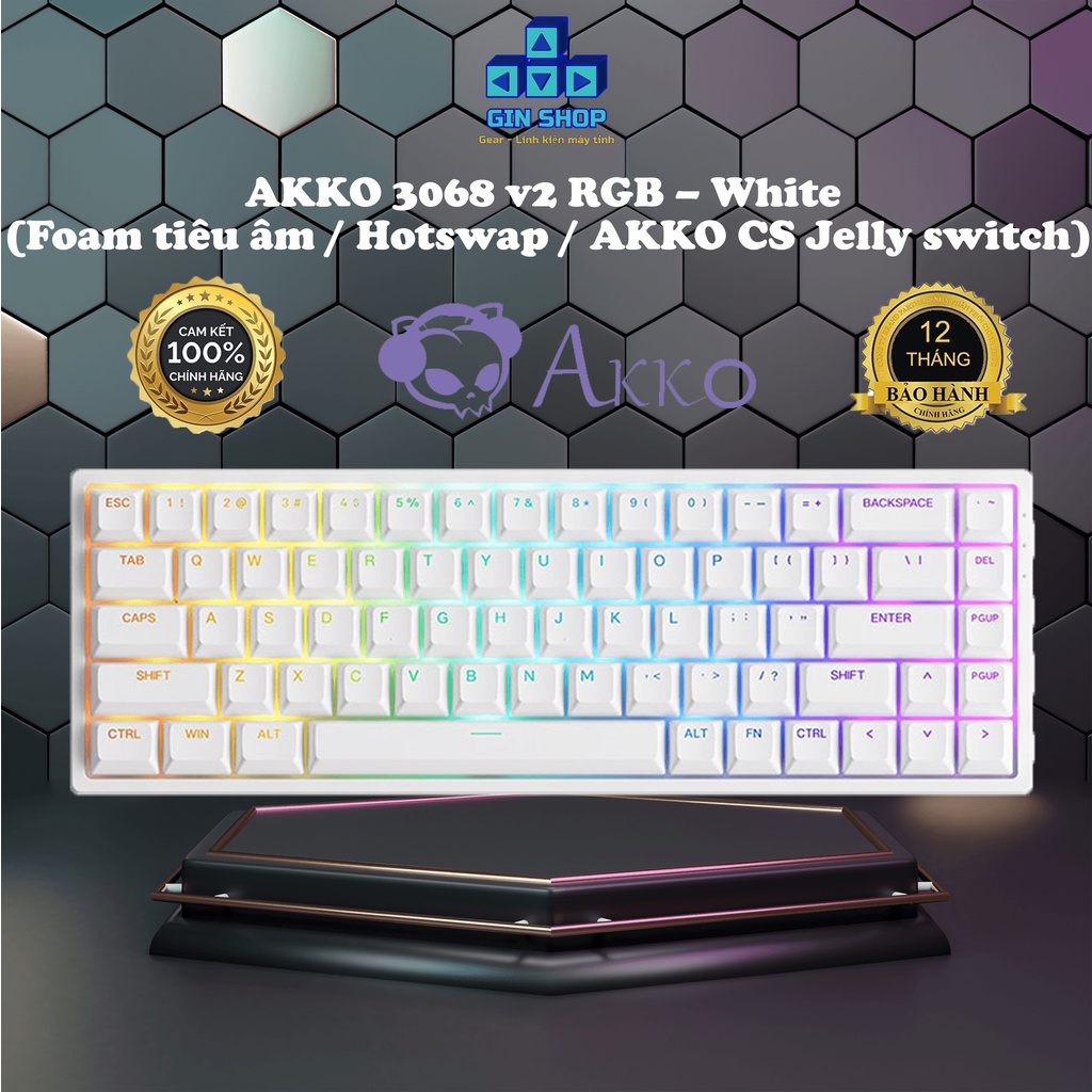 AKKO 3068 v2 RGB – Black - White