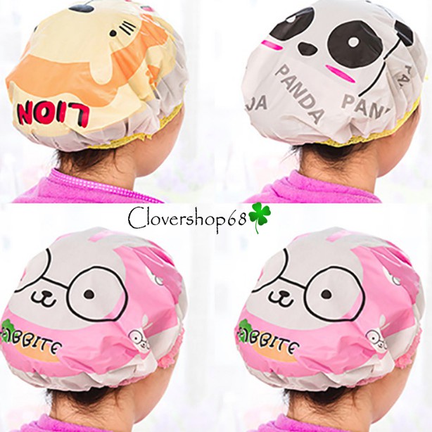 Mũ chùm tóc khi tắm chống ướt - Mũ ủ tóc   Clovershop68