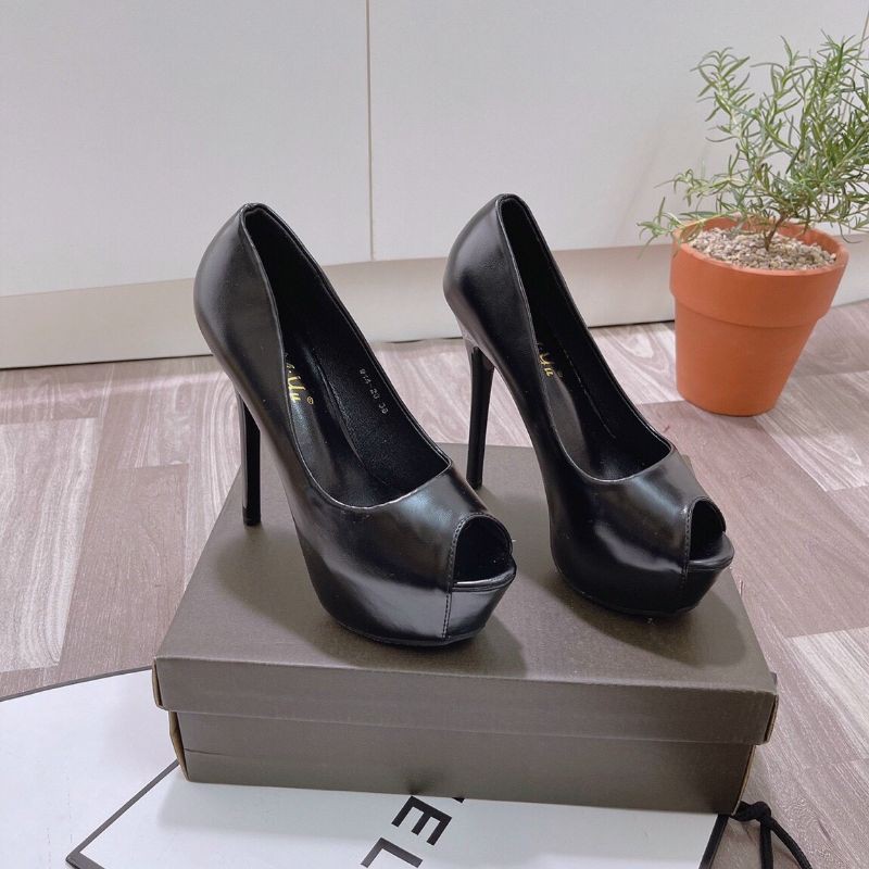 H(ẢNH THẬT)Giày Cao Gót Đế Đúp 13p Hở Mũi Da Mềm Êm Fullbox Cao Cấp