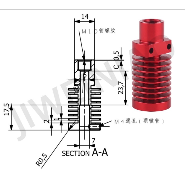 Khối nhôm tản nhiệt  CR10 , ender